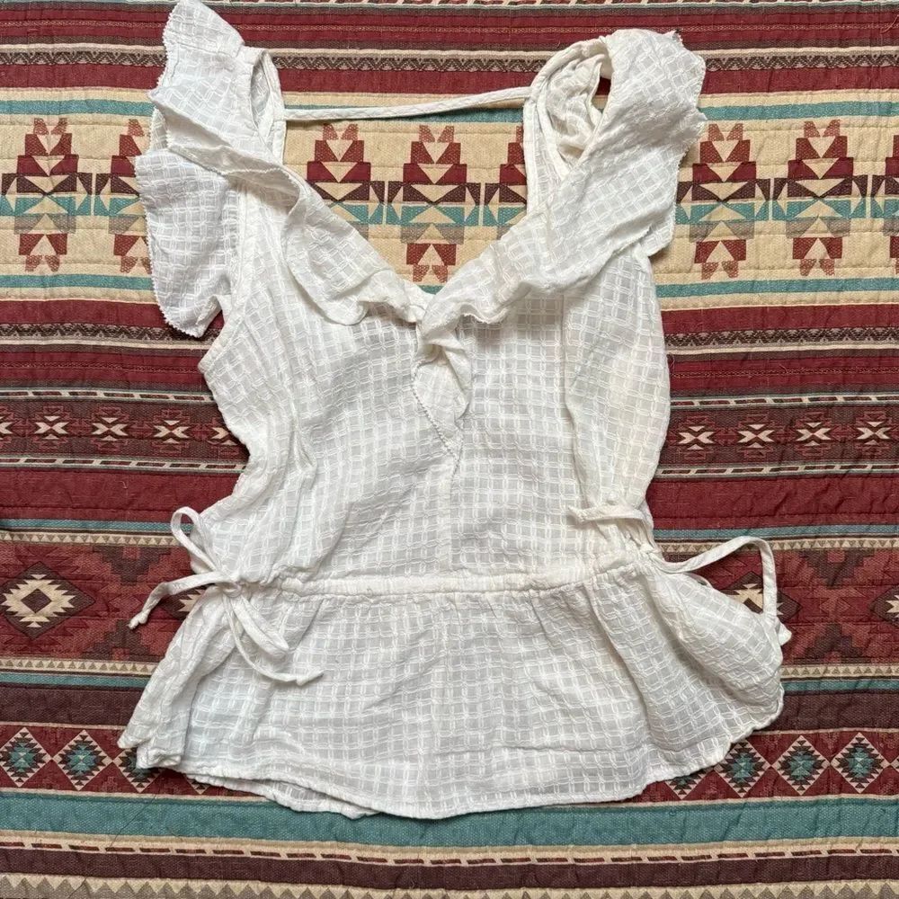 Abercrombie & Fitch White Textured Blouse XS